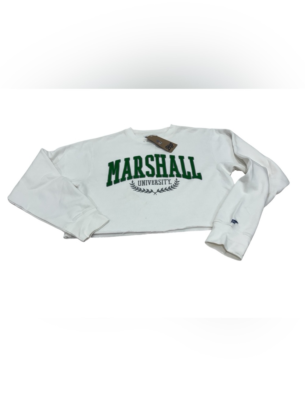 NWT Small White Crewneck Marshall University Cropped Sweatshirt